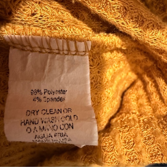 Audrey 3+1 Mustard Poncho Sweater Waffle Knit Top - Picture 6 of 6